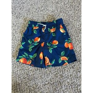 Old Navy‎ Boys Navy Blue Oranges Swim Trunks Size 8